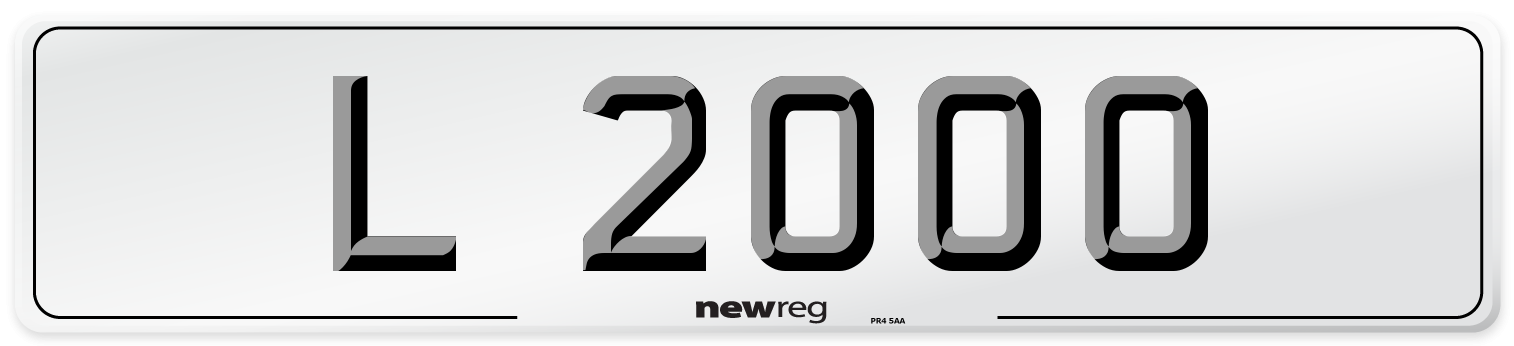 L 2000 Number Plate from New Reg